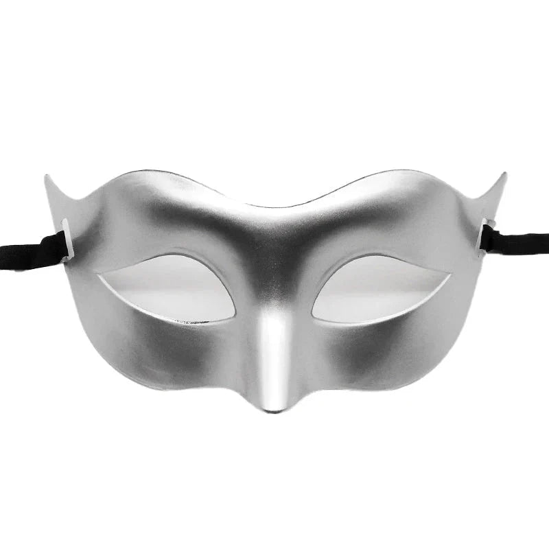 Masquerade Half Face Mask – Elegant Black & White Retro Design