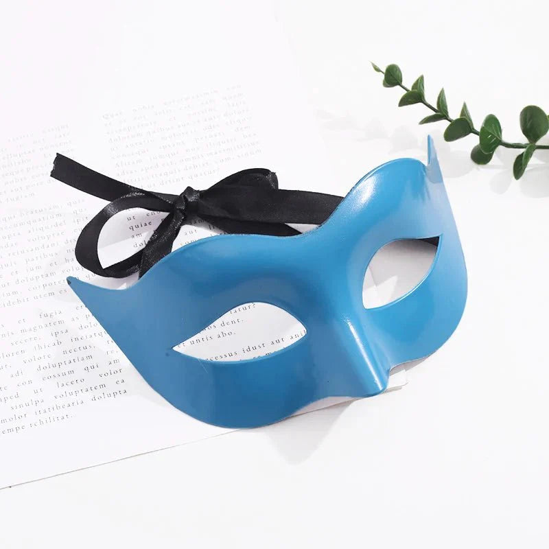Masquerade Half Face Mask – Elegant Black & White Retro Design