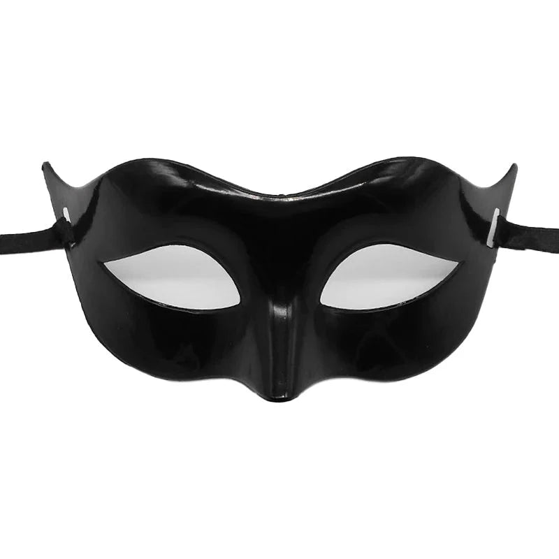 Masquerade Half Face Mask – Elegant Black & White Retro Design