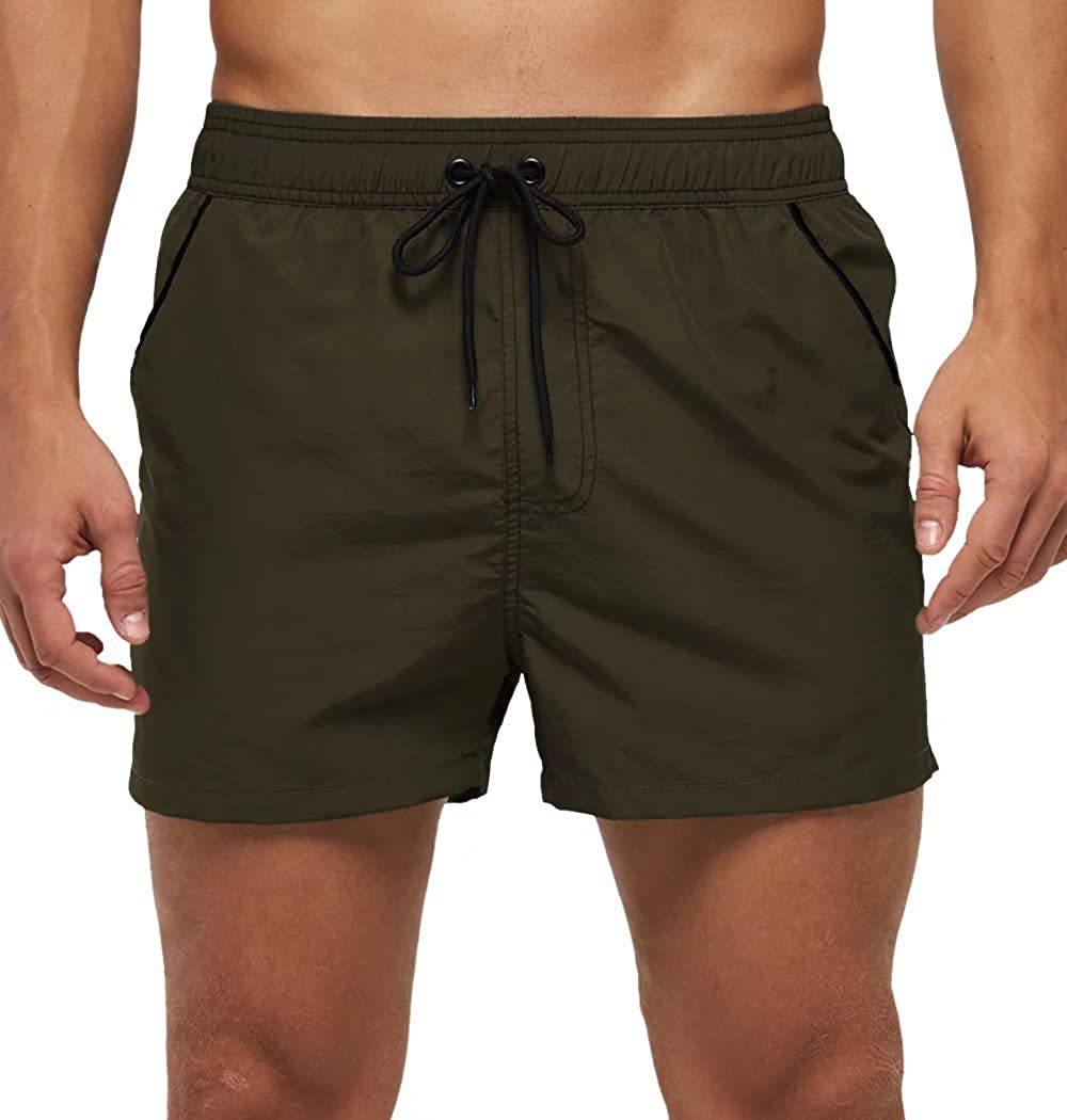 Men Swimwear Shorts Male Swimming Trunks Swimsuits Man Surf Beach Swim Sports Pants Board Mesh New Summer Men's Clothing  Beach Swimming Casual with Adjustable Elastic Cord