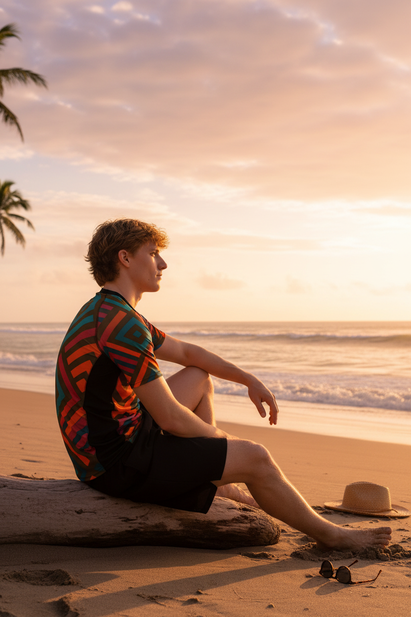 All-Over Print Men's Rash Guard | UPF 50+ Sun Protection | Quick-Dry Swimwear