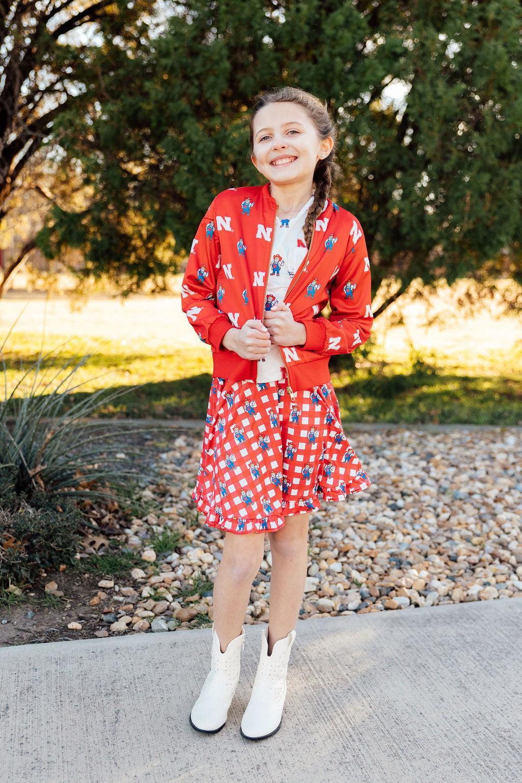 Nebraska White Herbie Husker Ruffle Pocket Tee