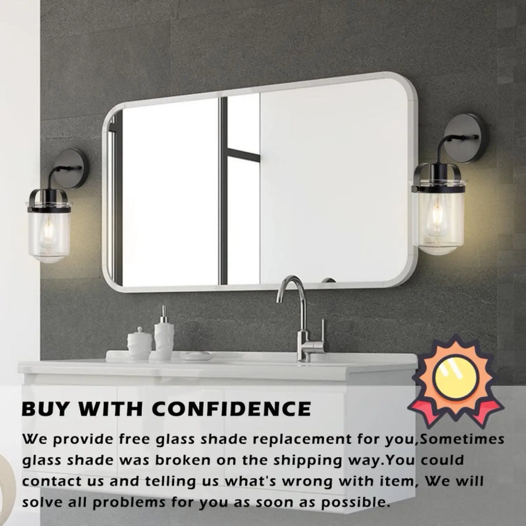 Modern Wall Light for Home with Clear Glass Shade E26 Fixture