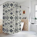 Monochrome Geometric Shower Curtain - Bold Bathroom Decor - DipaliZ