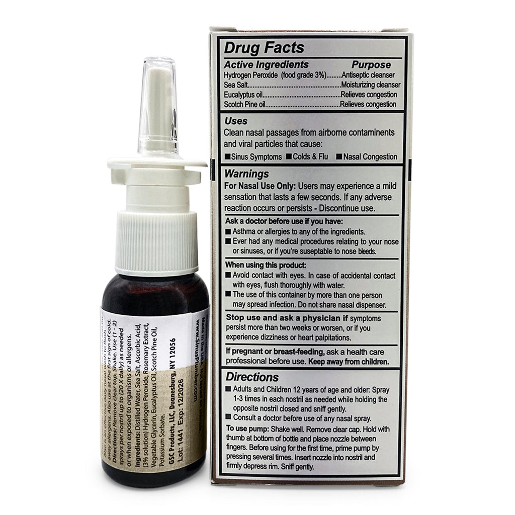 Sinus Plumber Hydrogen Peroxide Nasal Spray for Cold and Flu Defense