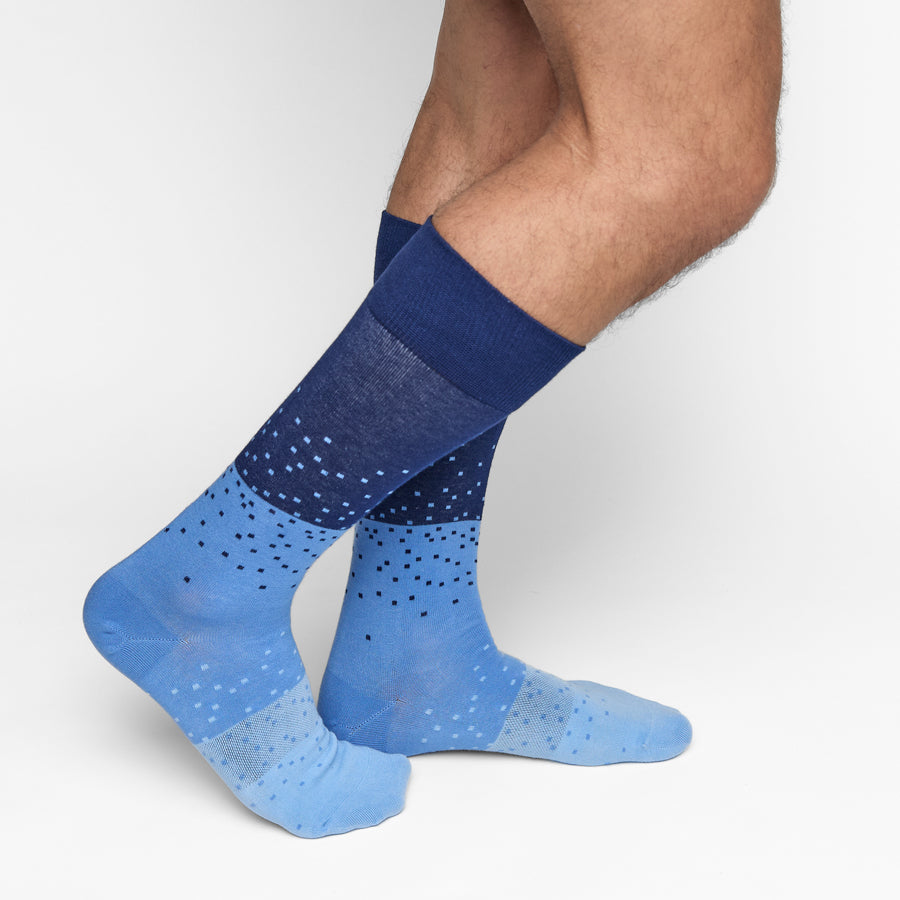 Navy Ombre Dot Dress Socks
