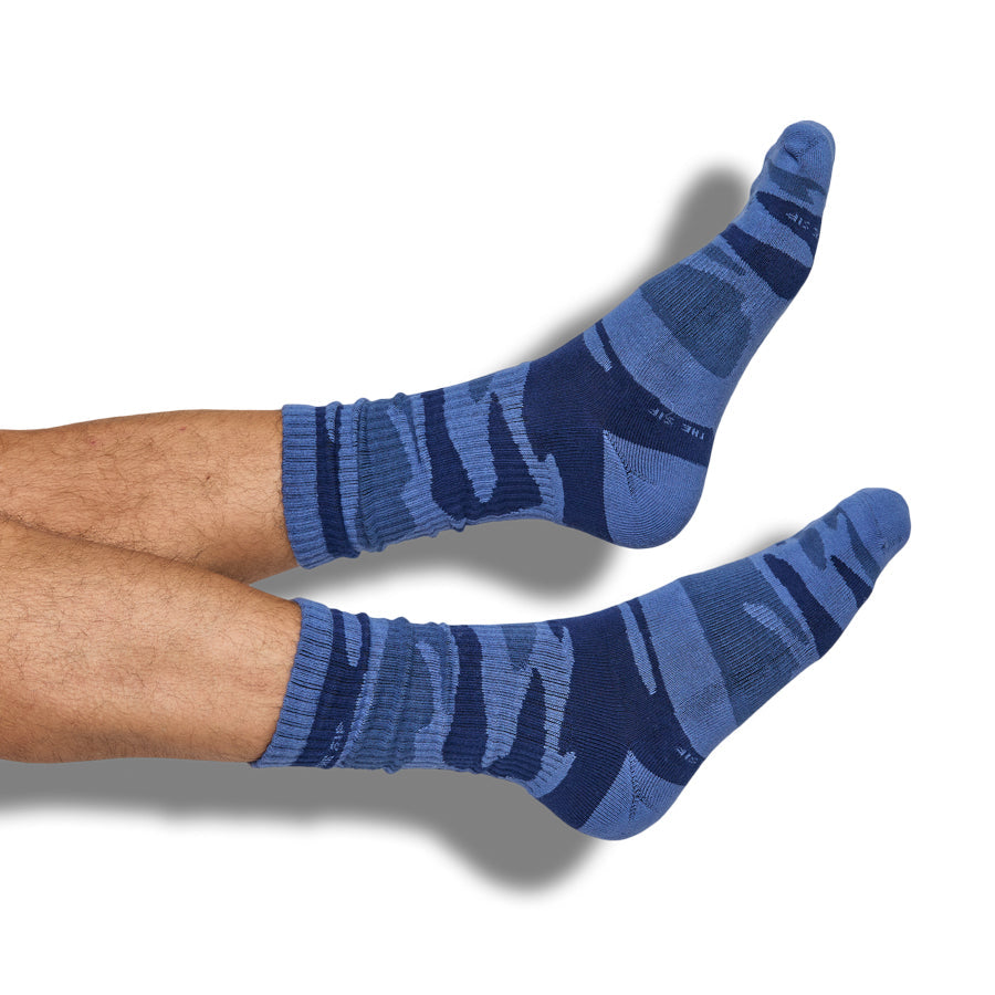 Navy Sip Camo Casual Crew Socks