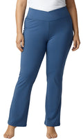 Women's Pull-on Cotton Stretch Bootcut Flare Leggings with a Crossover waistband