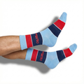 Ole Miss Powder Wide Stripe Casual Crew