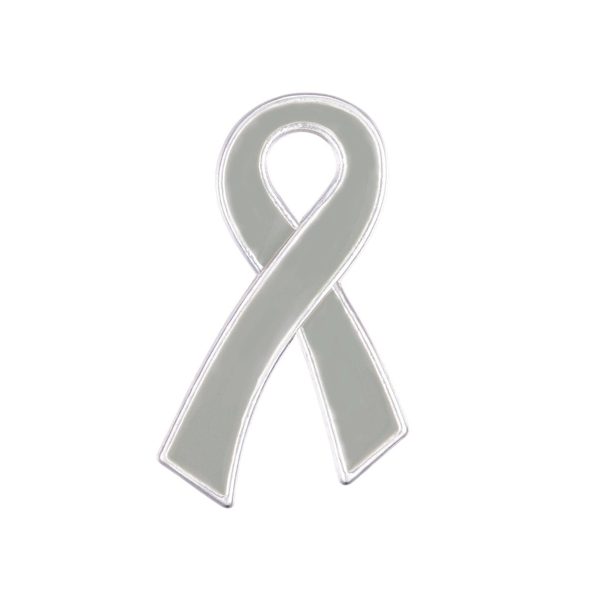 10 Pack Large Flat Gray Ribbon Pins