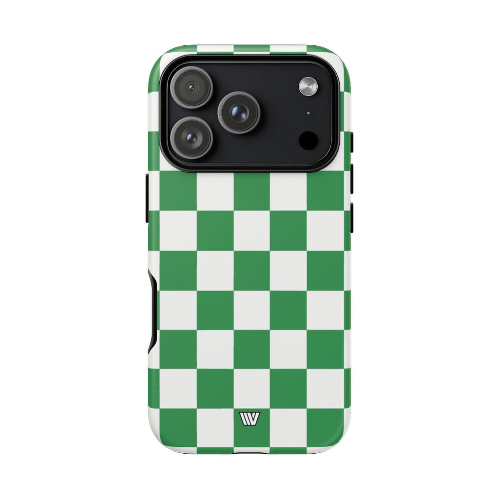 GREEN WHITE CHECKERBOARD | Tough Phone Case