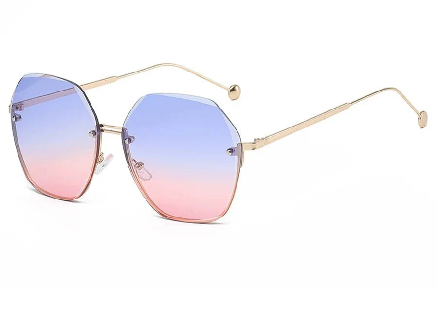 Polygonal Metal Sunglasses – Retro Luxury UV protection Eyewear