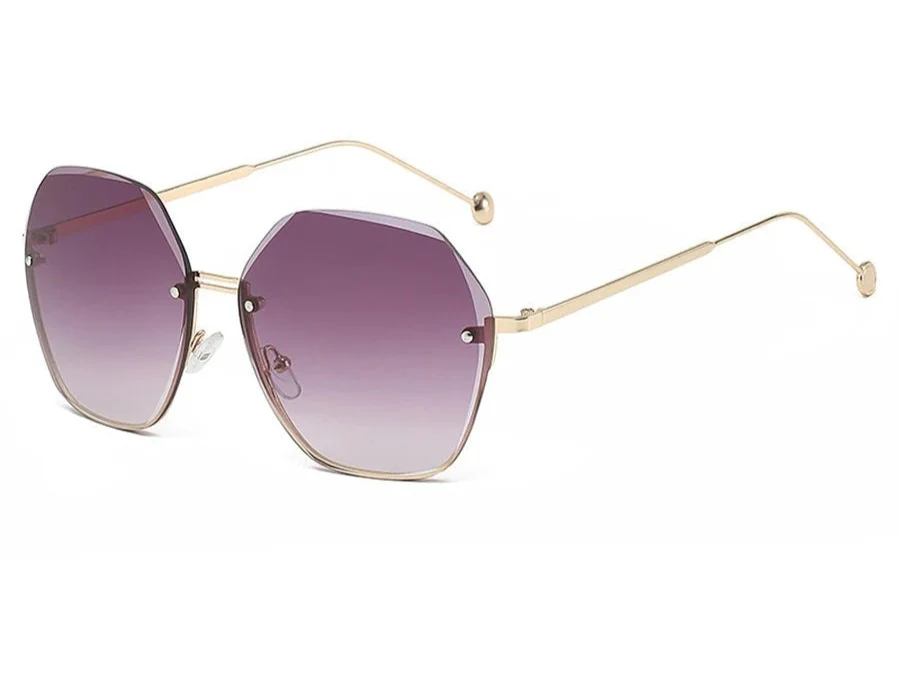 Polygonal Metal Sunglasses – Retro Luxury UV protection Eyewear