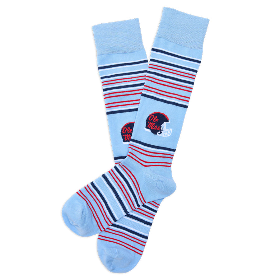 Powder Ole Miss Helmet Dress Socks