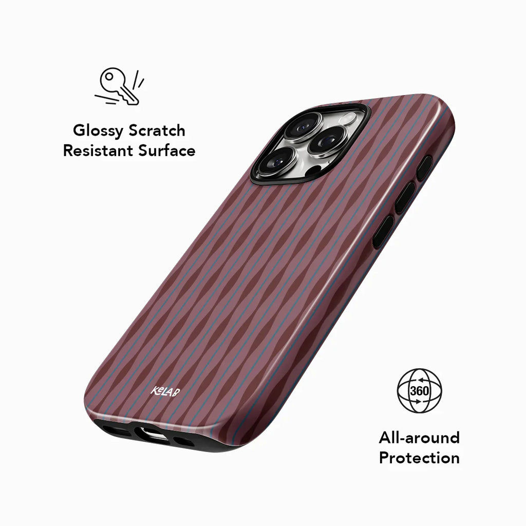 Mulberry | Burgundy Wavy Textured iPhone Case