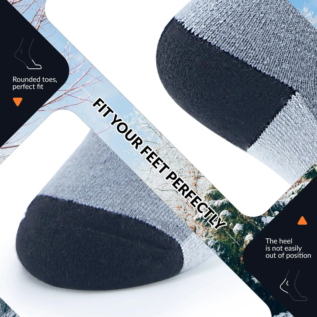 Kids Wool Blend Ski Socks, Cold Weather Knee-high Warm Socks for Winter