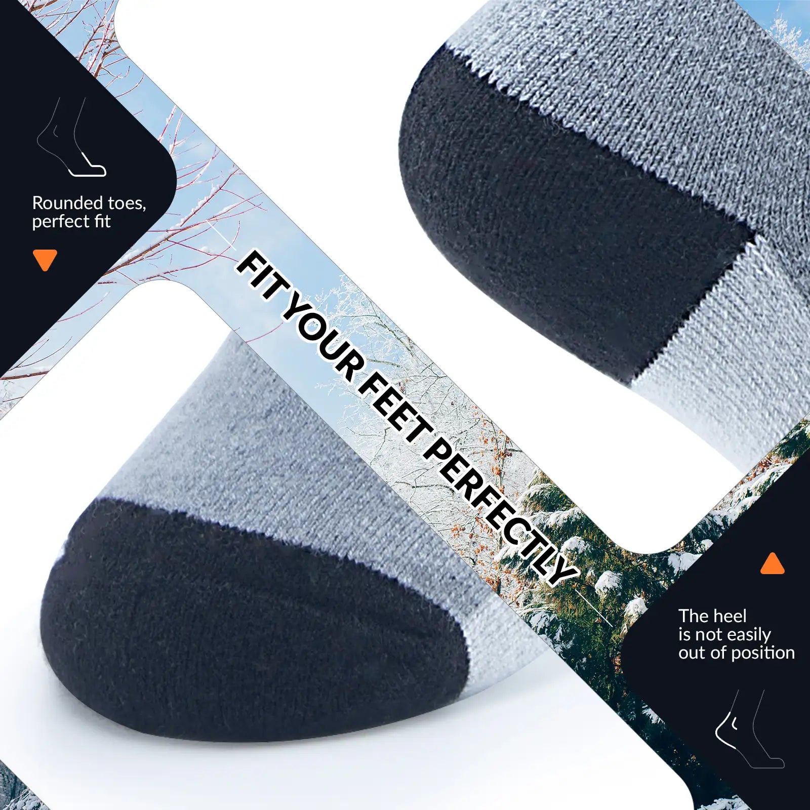 Kids Wool Blend Ski Socks, Cold Weather Knee-high Warm Socks for Winter