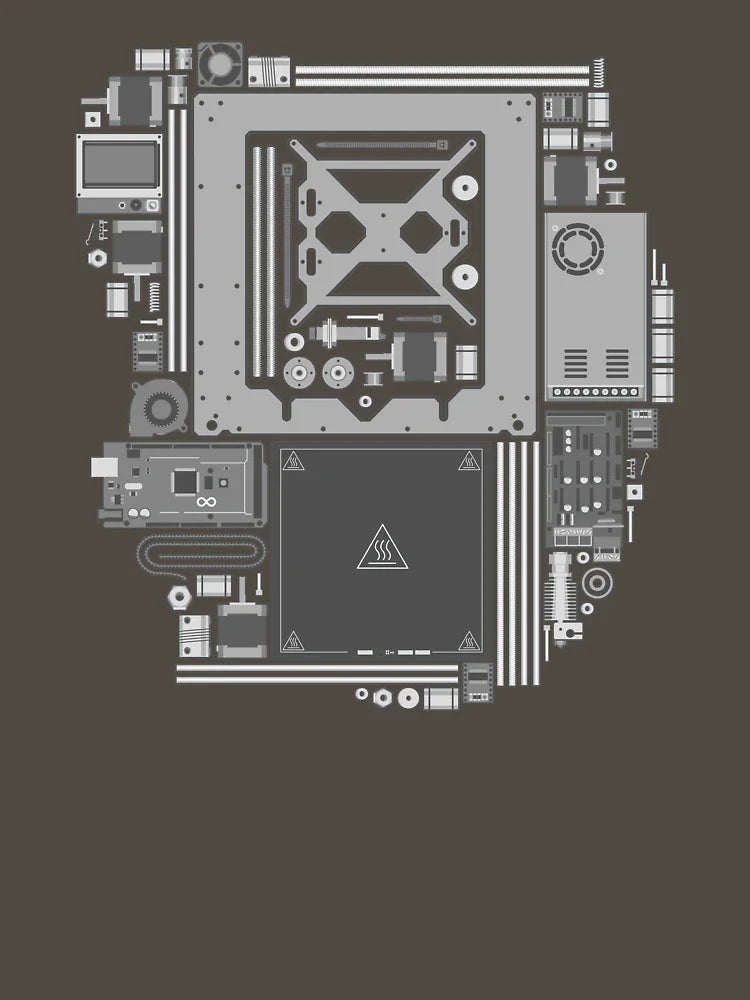 3D Printer Components Engineering T Shirt