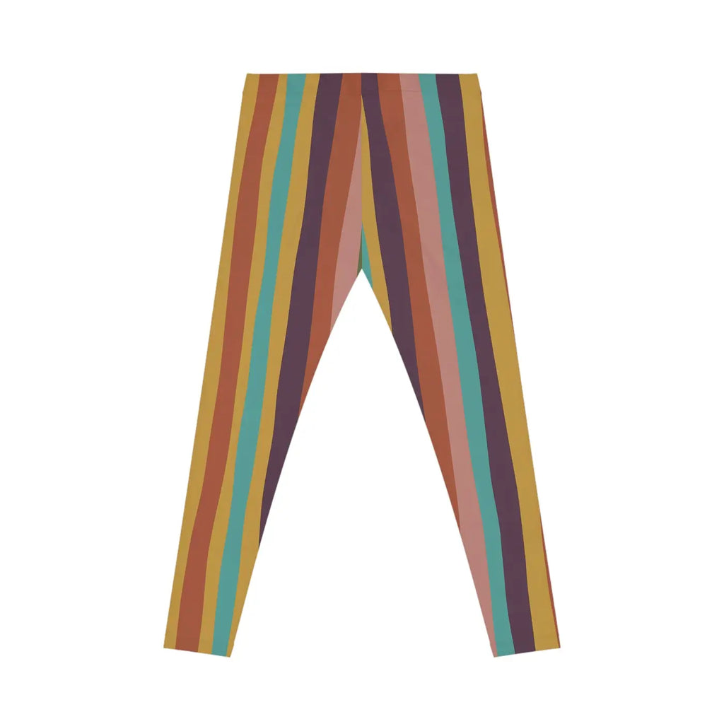 Retro Rainbow Stripe Leggings - Vintage Vibes Activewear - DipaliZ