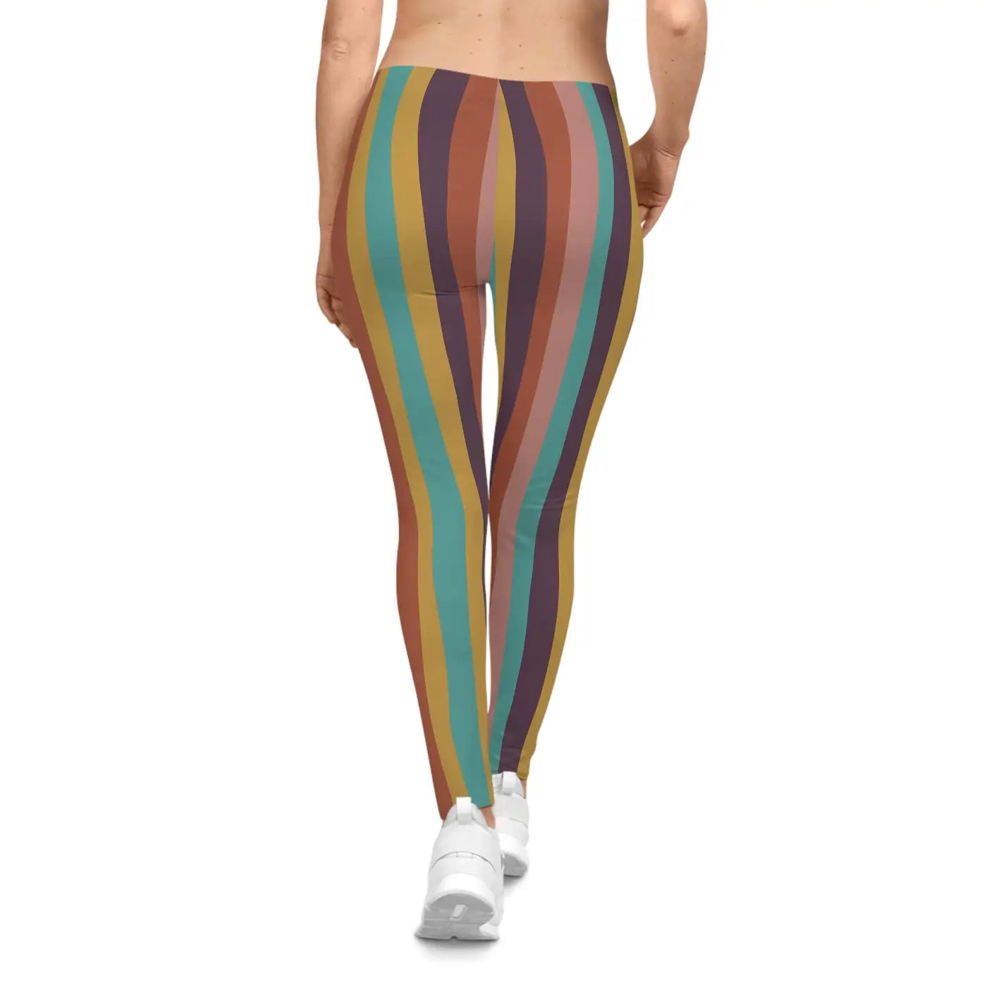 Retro Rainbow Stripe Leggings - Vintage Vibes Activewear - DipaliZ