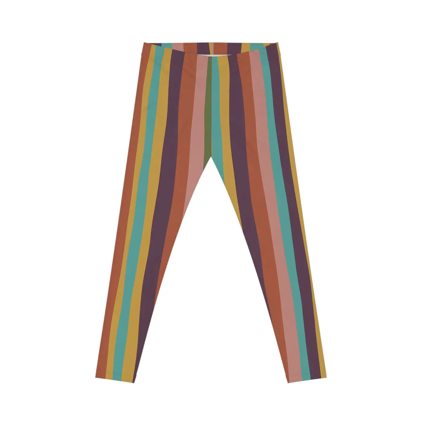 Retro Rainbow Stripe Leggings - Vintage Vibes Activewear - DipaliZ