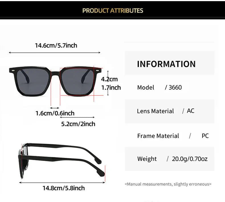 Retro Square Sunglasses – UV protection Classic Eyewear