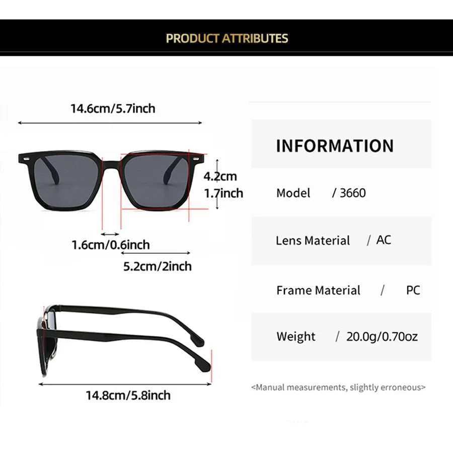 Retro Square Sunglasses – UV protection Classic Eyewear