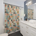 Geometric Pattern Shower Curtain - Pastel Design for Bathrooms - DipaliZ