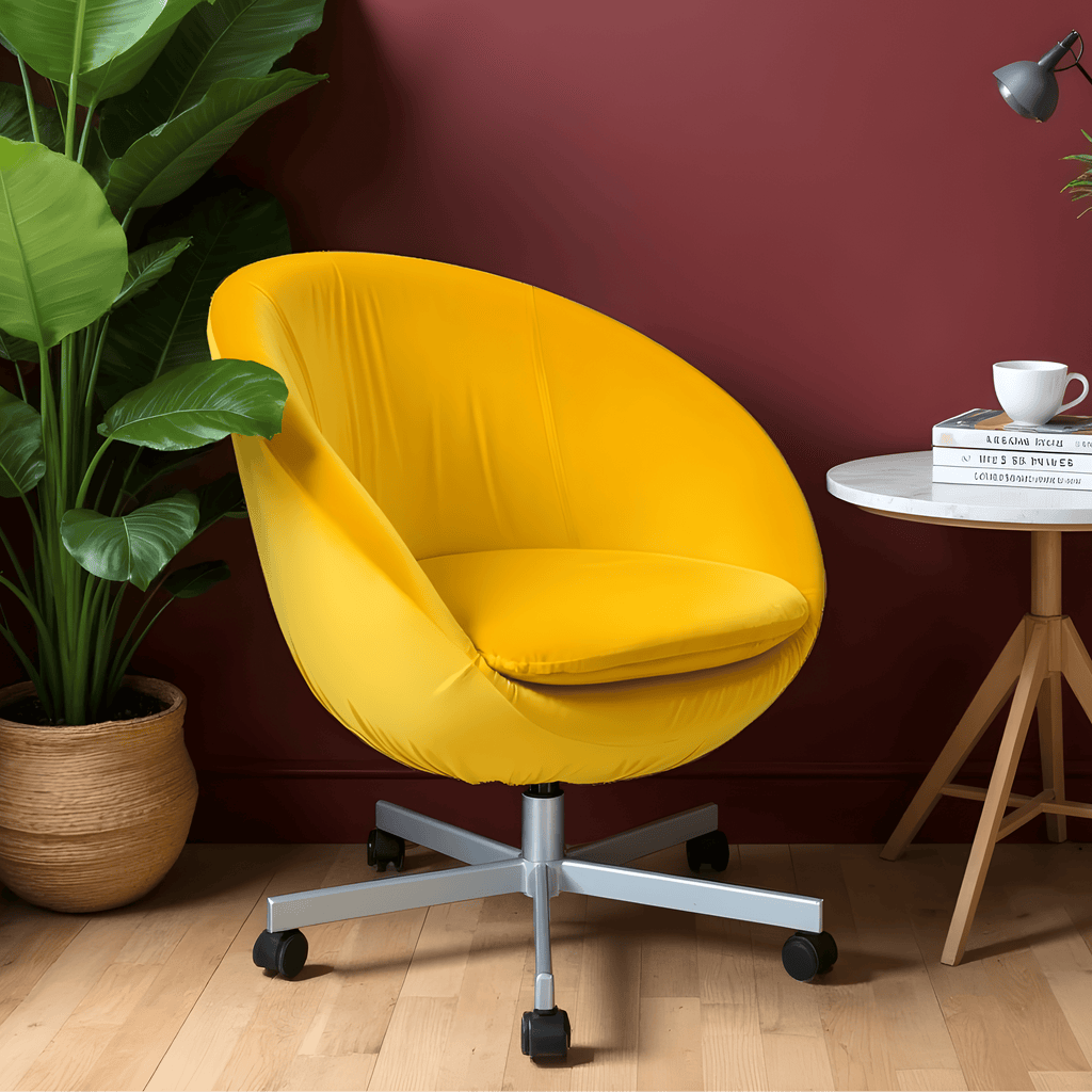 Bright Yellow Velvet Slipcover – Compatible with IKEA Skruvsta Chair