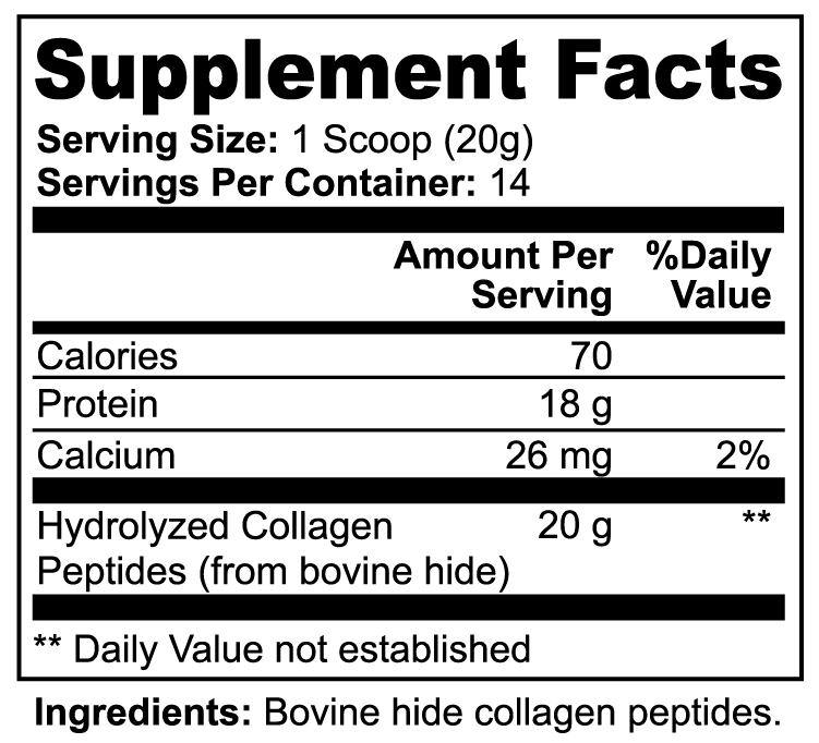 Grass Fed Hydrolyzed Collagen Peptides for Skin & Hair Health