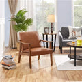 Acosta Brown Leather Accent Armchair