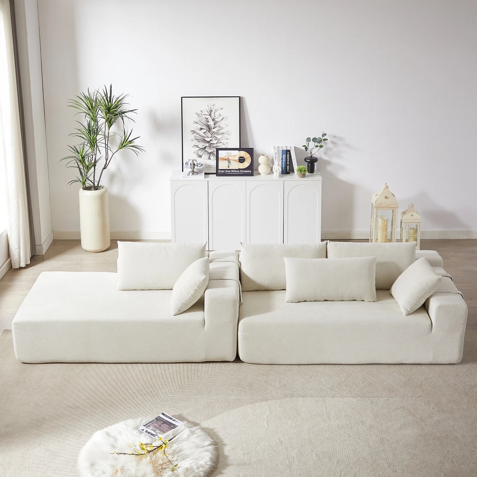 Modern Modular L Shaped Sectional Sleeper Couch