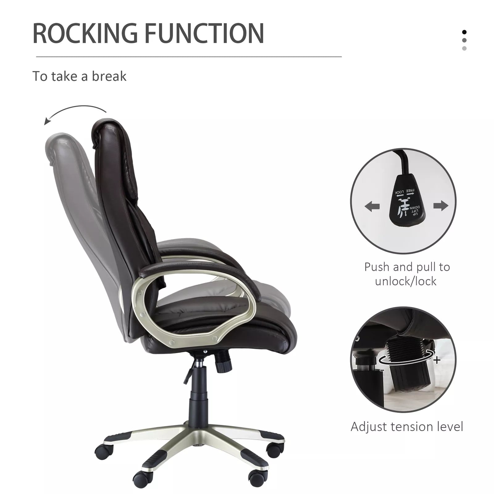 Bruce Leather Home Office Desk Chair