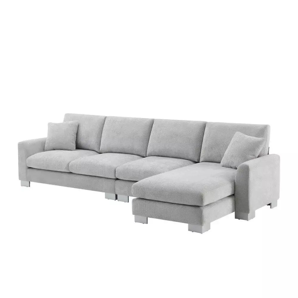 Oversized Chenille L Shaped Sectional Couch