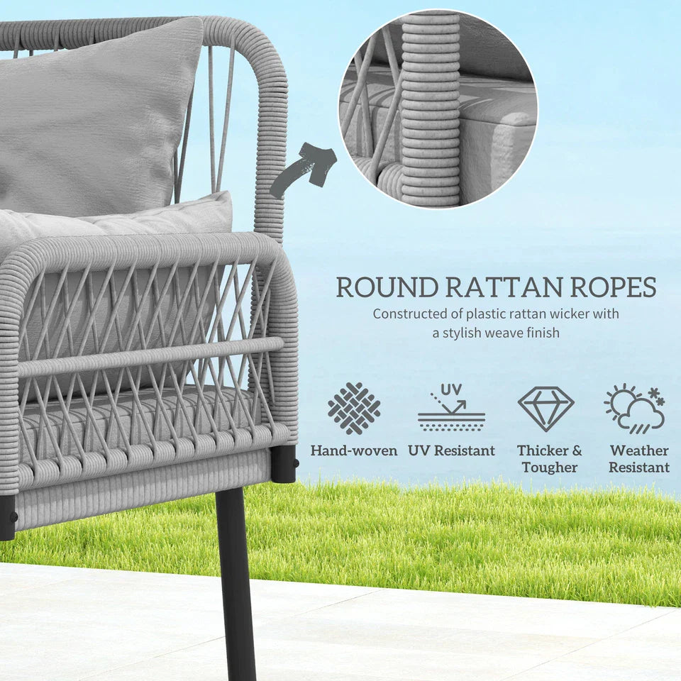 2 Piece Wicker Outdoor Patio Couch Set