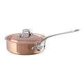 Mauviel 1830 M'Heritage M'150 S Copper Saute Pan With Curved Lid & Cast Stainless Steel Handle