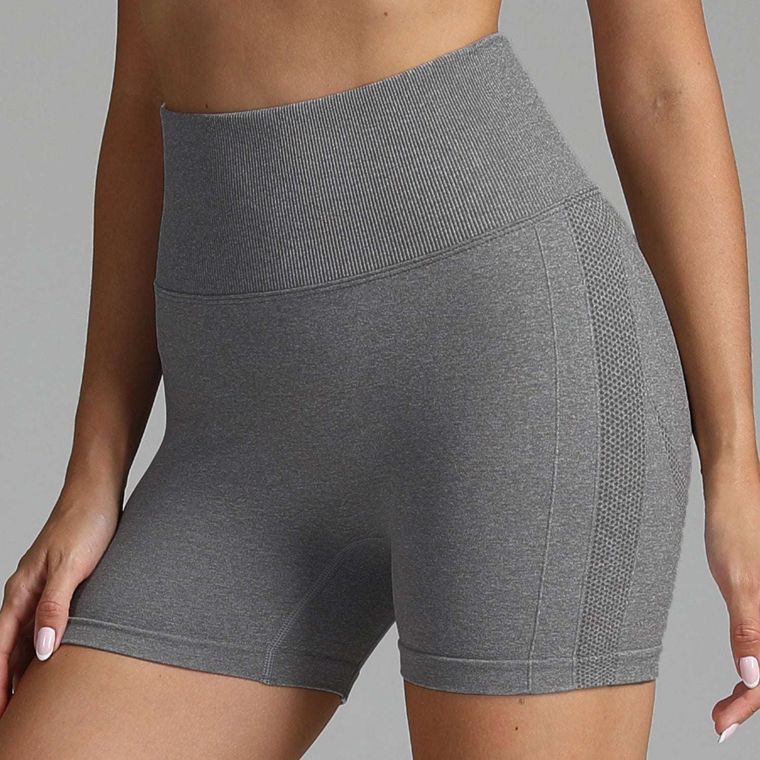 Seamless Yoga Shorts Women Solid Color High Waist Hip-lifting Fitness Pants Running Sweatpants