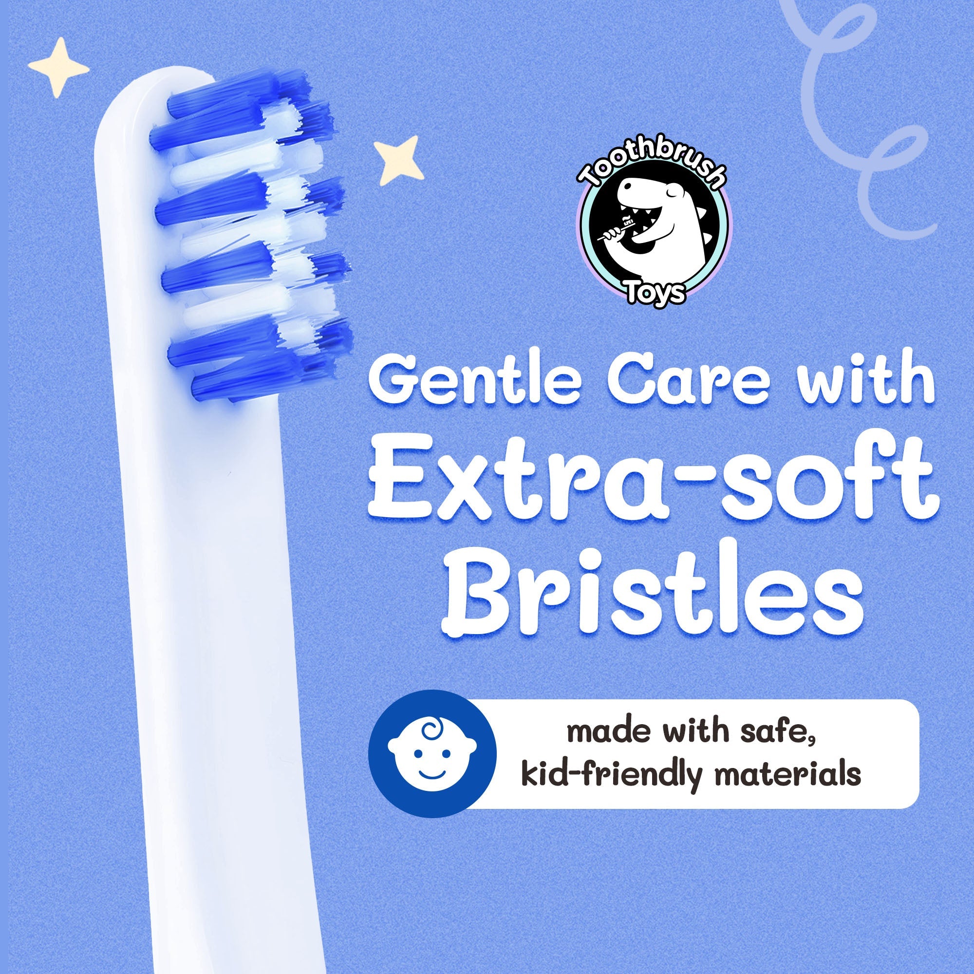 Chompers the Shark Toothbrush for Kids With Bonus Brush Head