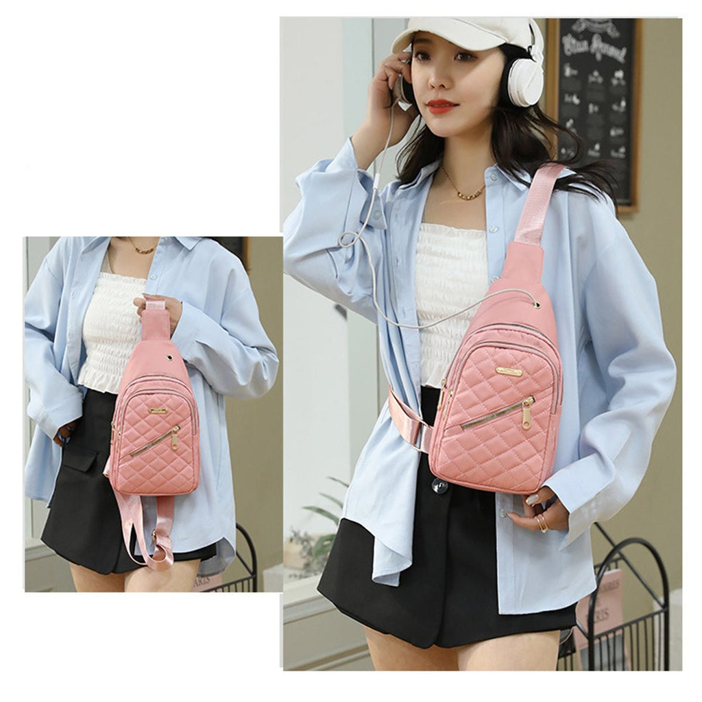 Women's Shoulder Sling Bag - Nylon Adjustable Strap Crossbody Purse