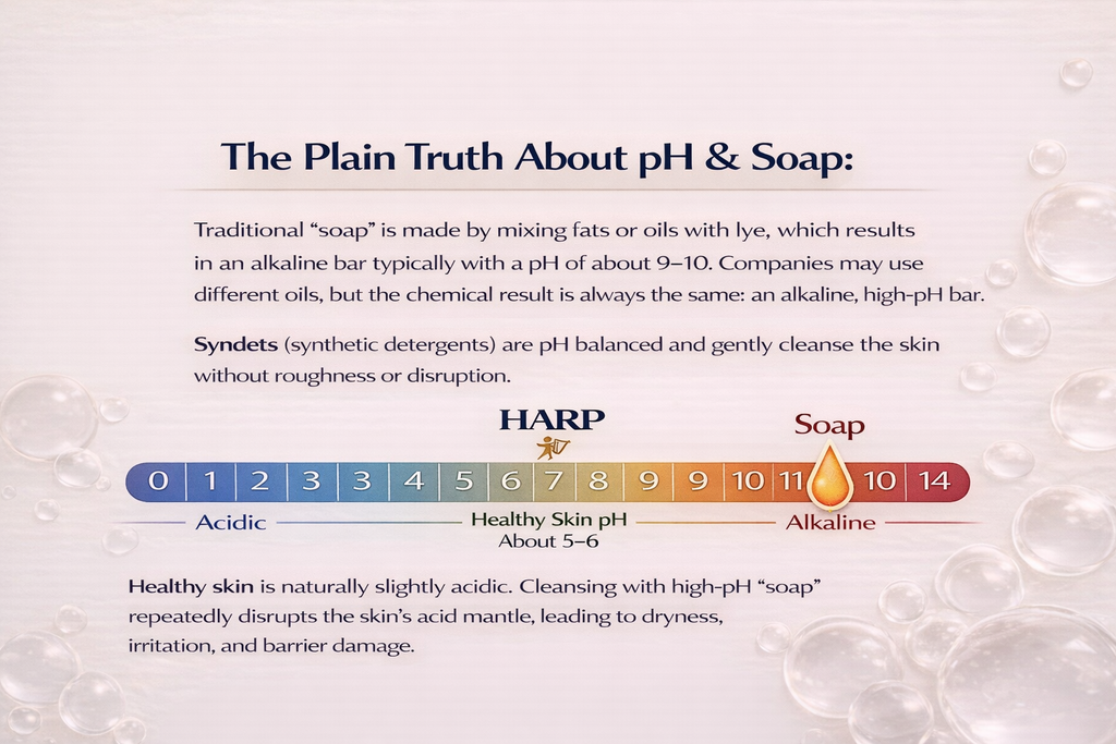 HARP® FRAGRANCE FREE Body Wash Bar – pH Balanced (5.0–6.0) Syndet Cleanser, No Lye, Non-Comedogenic, Gentle for Sensitive & Dry Skin, With Shea Butter & Borage Oil. 5oz Bars