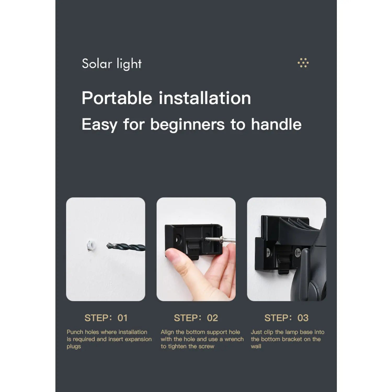 Solar Wall Lights for Outside with Waterproof & Motion Sensor