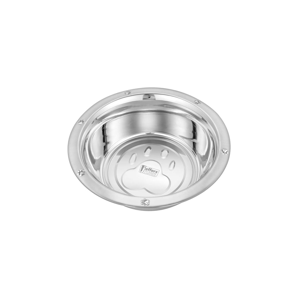 Jeffers Stainless Steel Embossed Wide-Lip Food & Water Pet Bowls