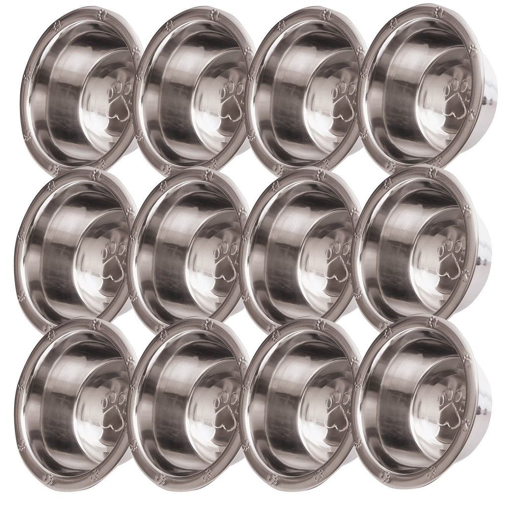 Jeffers Stainless Steel Embossed Wide-Lip Food & Water Pet Bowls