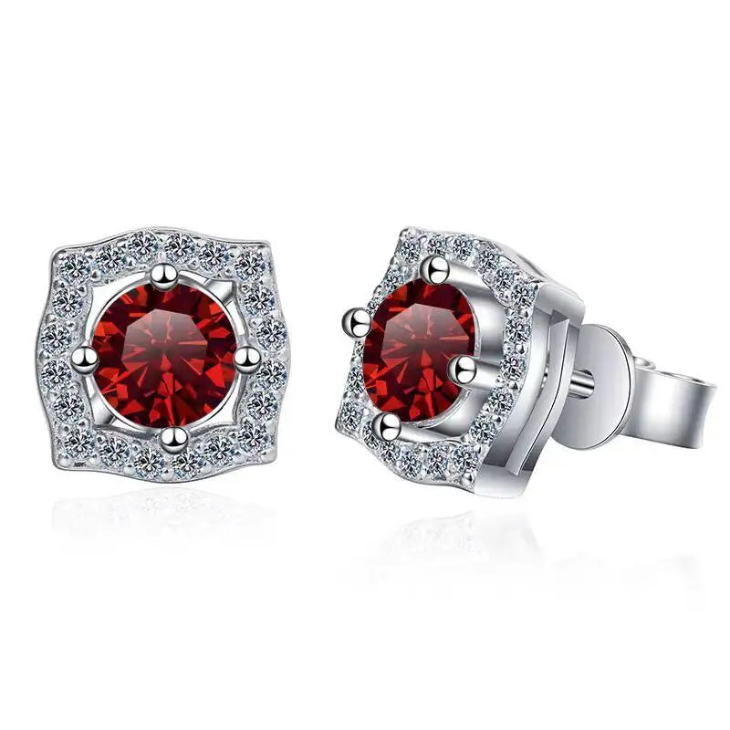 Sterling Silver Moissanite 1ct Stud Earrings Sterling 925 Lab-Created Diamond