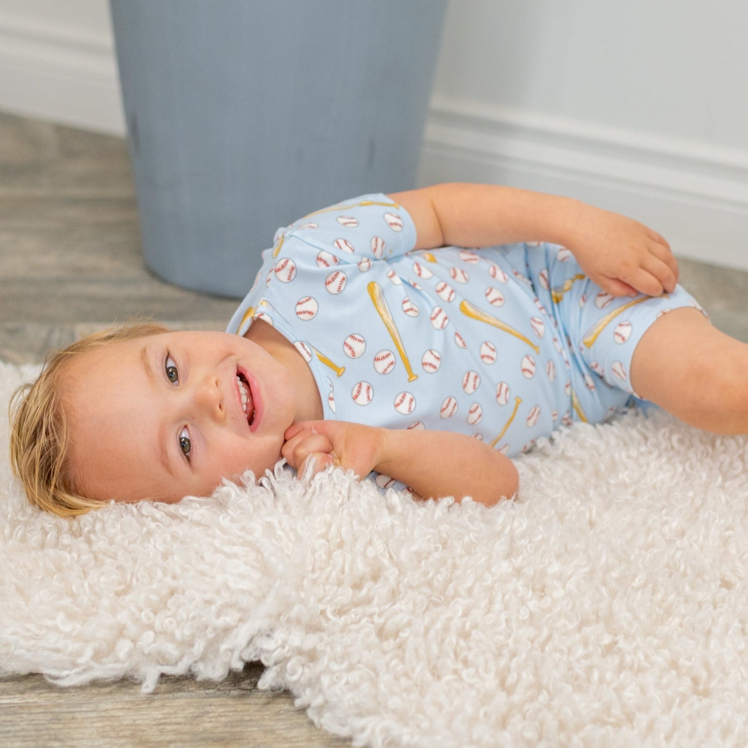 Classic Baseball Summer Pajama Set(Up to 8 years)