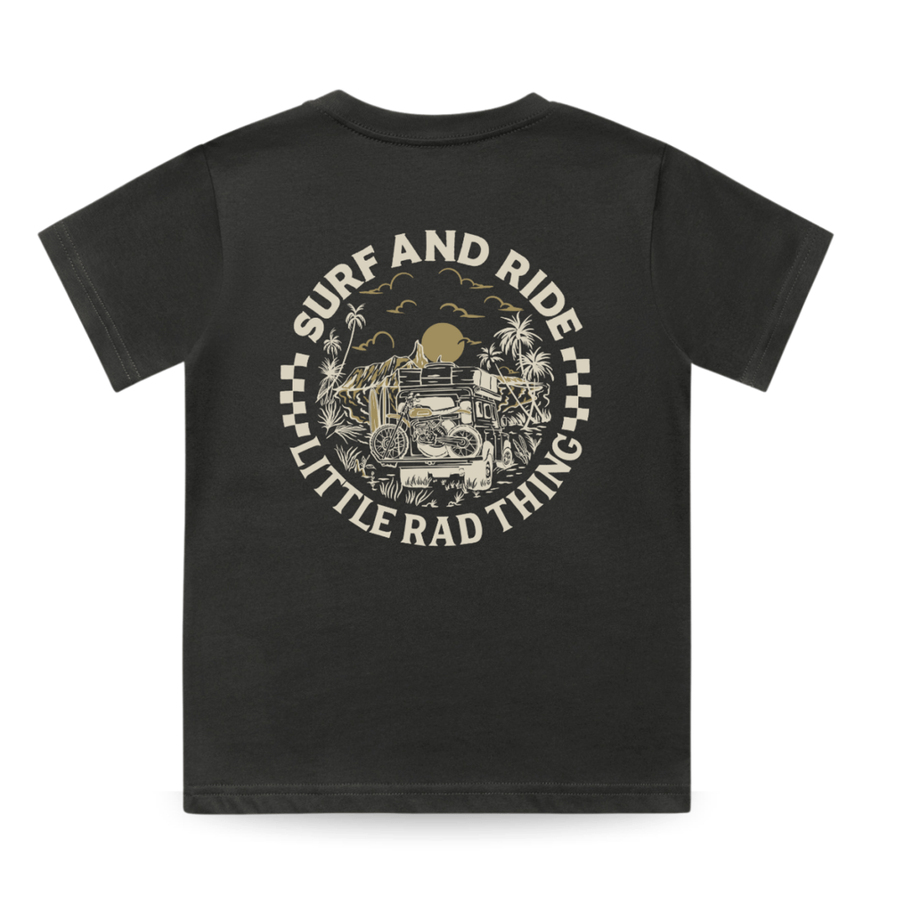 SURF N RIDE TEE - COAL(Up to 10 years)