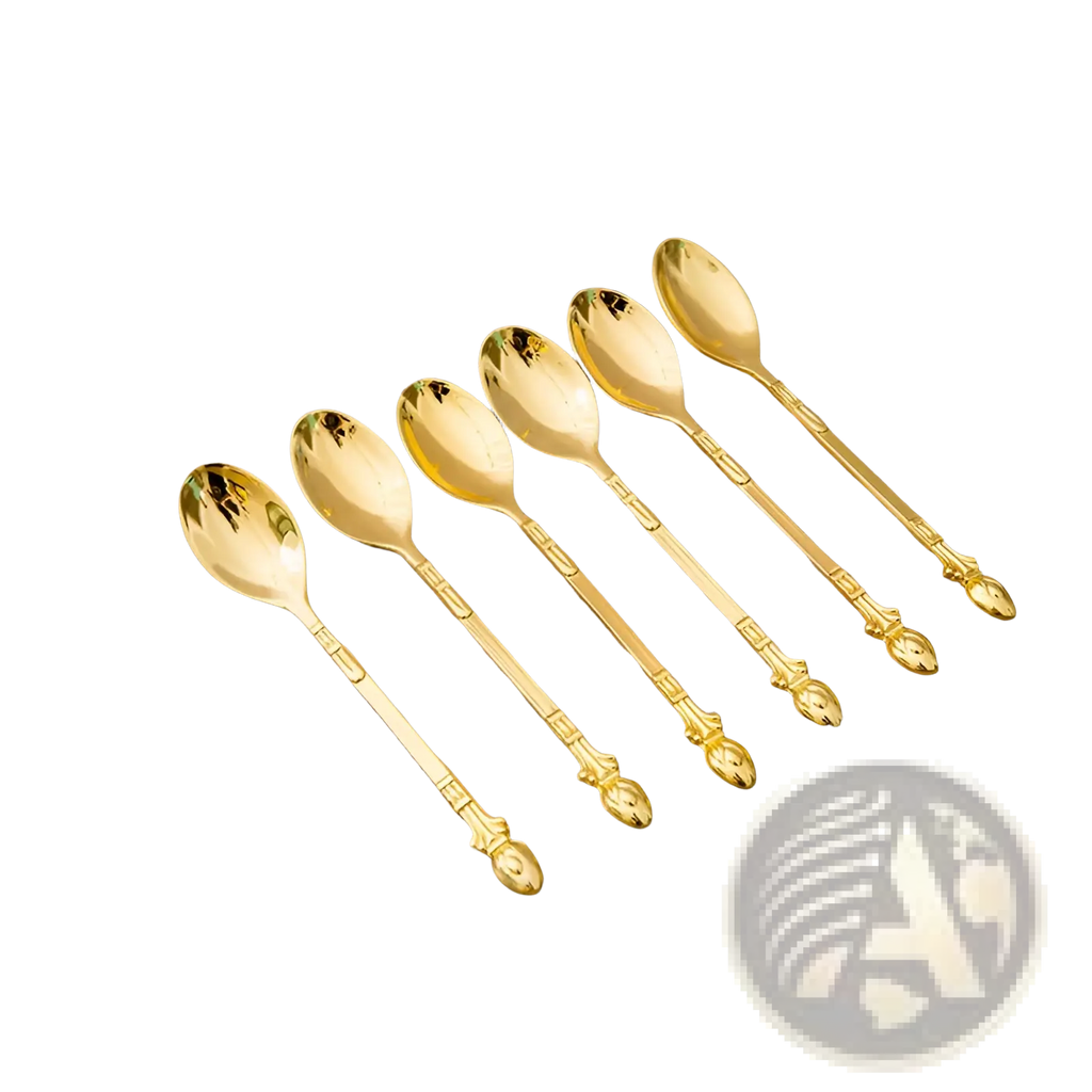 Swan Cutlery Set Gold Dessert Spoons and Forks