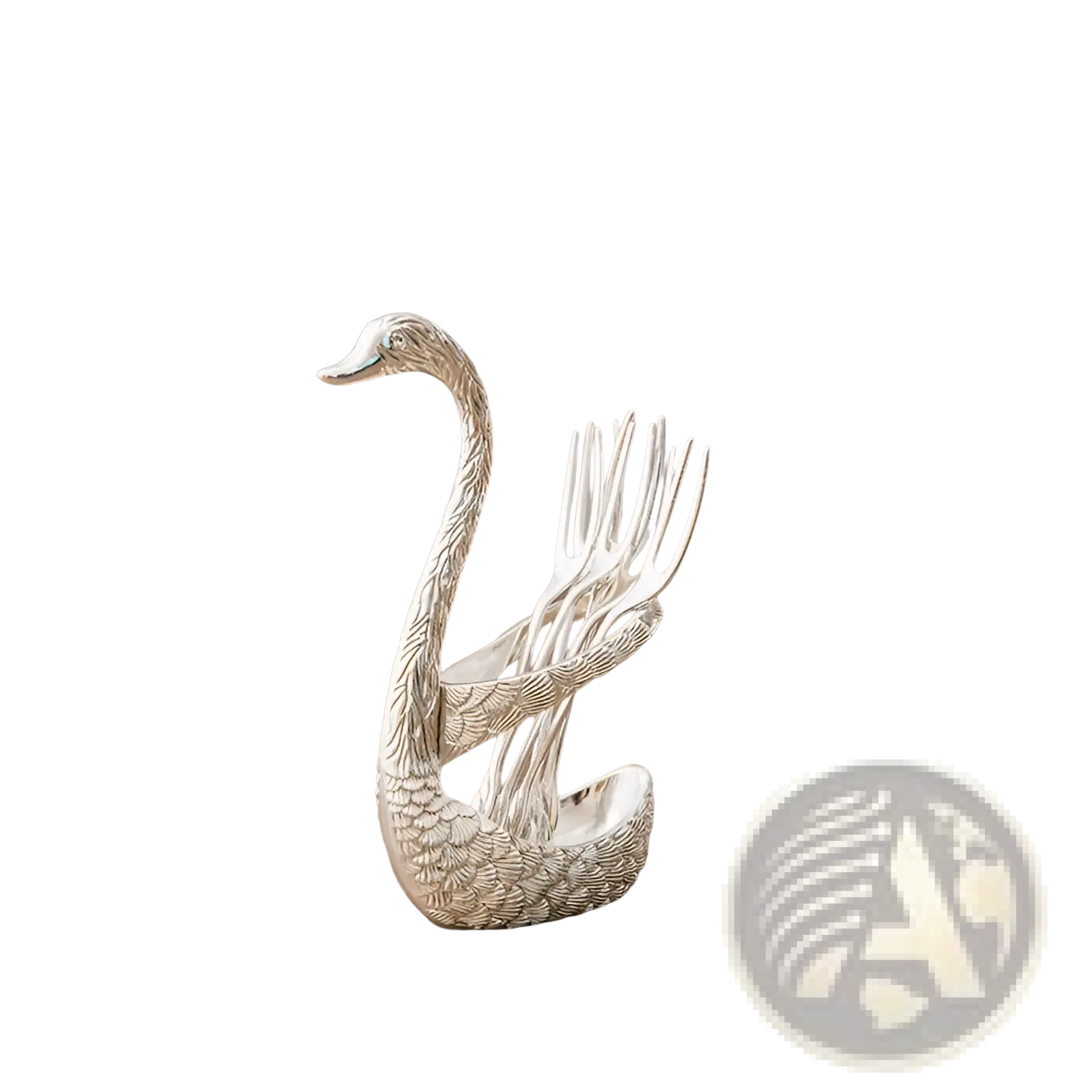 Swan Cutlery Set Gold Dessert Spoons and Forks