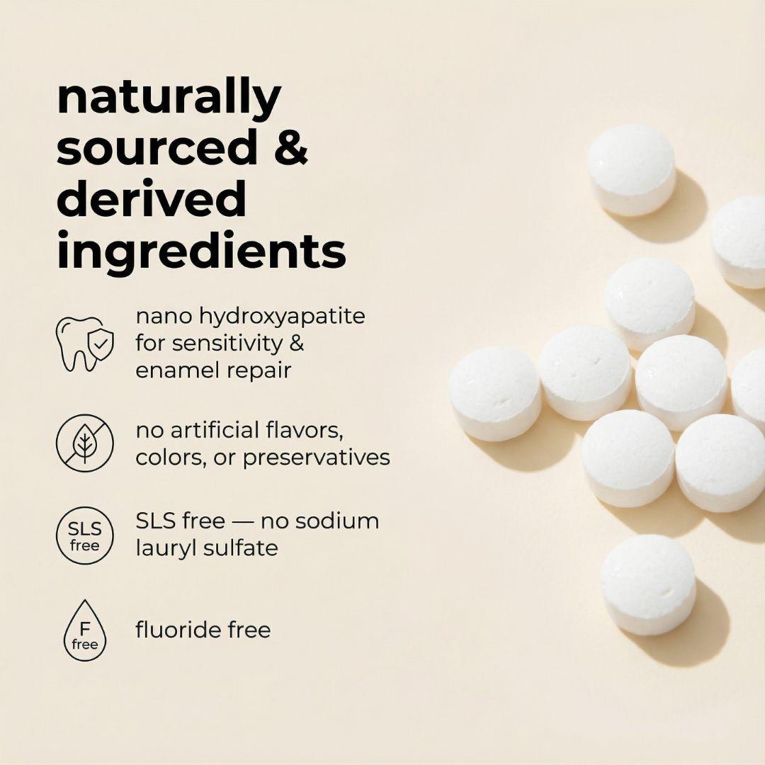 Fluoride-Free Cool Mint Toothpaste Tablets — 1 Month
