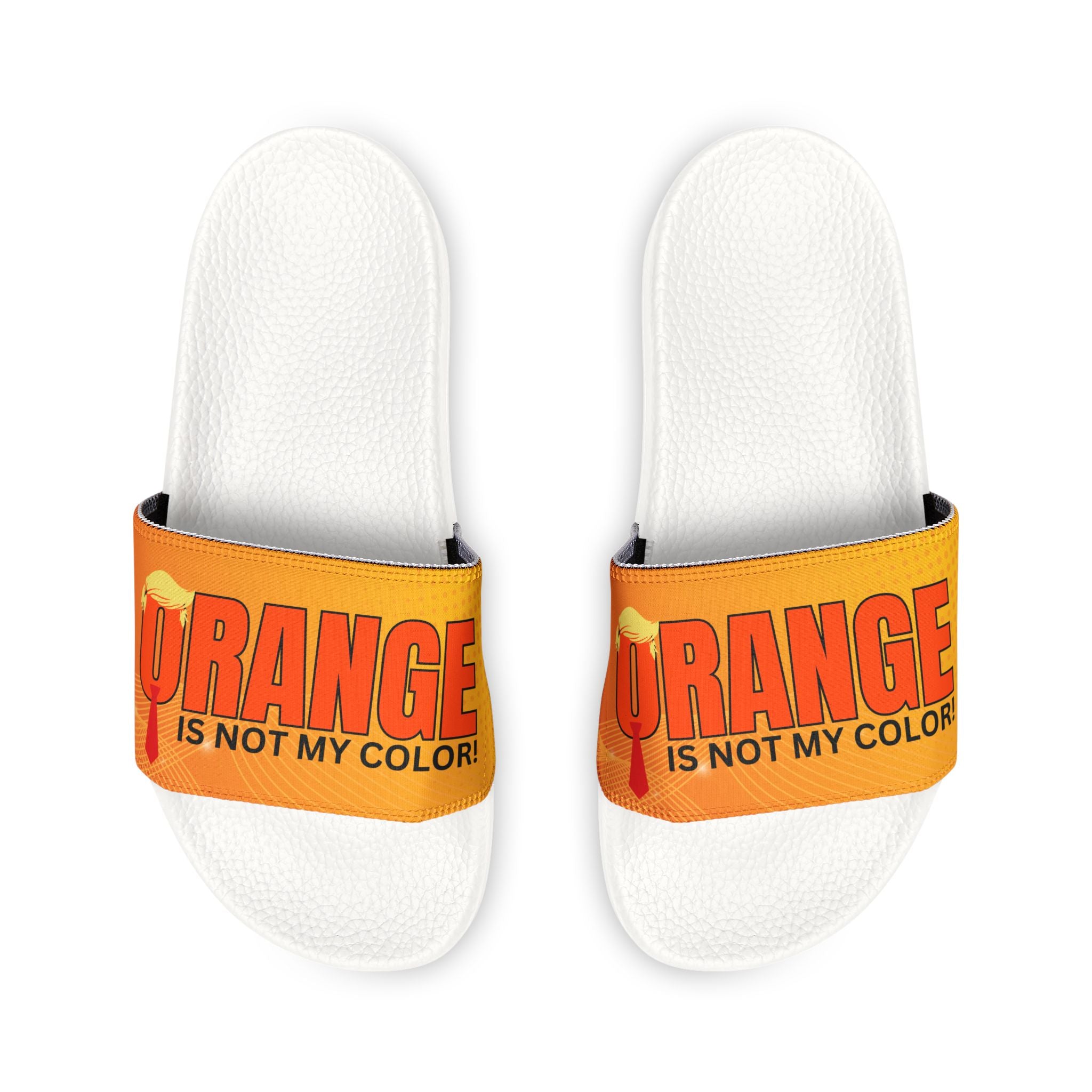 Trendy Men's Sandals - 'Orange Is Not My Color' Statement Footwear
